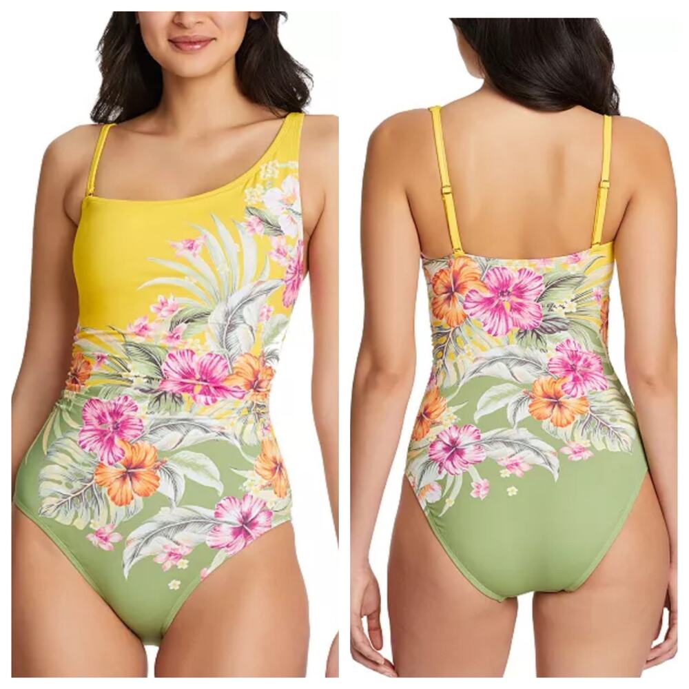 Bleu by Rod Beattie Paradiso One Shoulder MIO One-Piece Swimsuit Sz 6